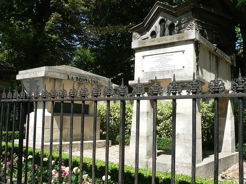 Le tombe di Molière e La Fontain, tra le prime collocate nel cimitero